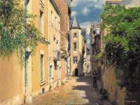 Medieval Quarter - Colored Pencil Photography - By Robert Fisher, Hand-Colored Photo Print Photography Artist