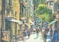 Aix-En-Provence France - Colored Pencil Photography - By Robert Fisher, Hand-Colored Photo Print Photography Artist