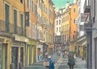 Rue Fabrot - Colored Pencil Photography - By Robert Fisher, Hand-Colored Photo Print Photography Artist