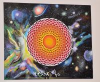 Toroid Cosmic Mandala - 3D Sacred Geometry - Acrylic Paint Paintings - By Olesea Arts, Sacred Geometry Painting Artist