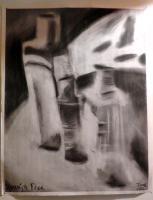 Blind Bottles In Charcoal 2012 - Charcoal Drawings - By Xaanja Free, Reductive Drawing Artist