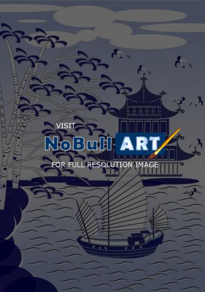 Flat Art - Oriental Blue Sea - Adobe Illustrator Cs6