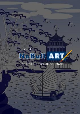 Flat Art - Oriental Blue Sea - Adobe Illustrator Cs6