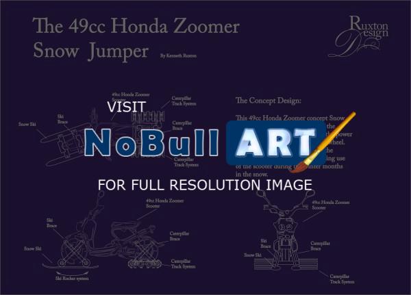 Flat Art - The Honda Zoomer Snow Jumper - Adobe Illustrator Cs6