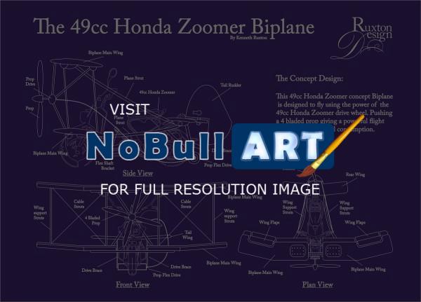 Flat Art - The Honda Zoomer 49Cc Biplane - Adobe Illustrator Cs6