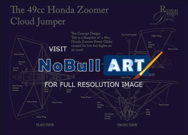 Flat Art - The Honda Zoomer 49Cc Power Glider - Adobe Illustrator Cs6