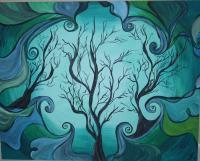 Green Trio - Acrylics Paintings - By Jen Kimble, Abstract Painting Artist