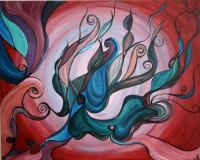 Warm Mystery - Acrylics Paintings - By Jen Kimble, Abstract Painting Artist