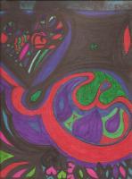 A Mothers Unborn Embryo - Abstract Drawings - By Patricia Rubio, Markers Drawing Artist