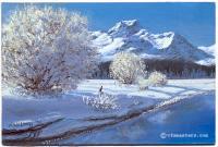 Majestic Winter - Acrylic On Illustration Board Paintings - By Harry Walton, Realistic Impressionism Painting Artist