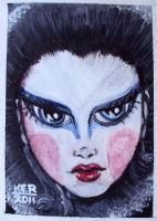 Black Swan - Acrylicwatercolor Paintings - By Kristy Edwards-Rusie, Aceo Painting Artist