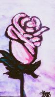 Single Rose - Watercolors Paintings - By Lu Brown, Freeform Painting Artist