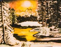 Cold Stream - Watercolors Paintings - By Lu Brown, Freeform Painting Artist