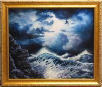 Sea Storm - Oil Paint Paintings - By John Cocoris, Contemporary Painting Artist
