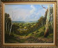 The Lost Sheep In The Scrub - Oil Paint Paintings - By John Cocoris, Contemporary Painting Artist