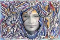 Face Behind The Imaginings - Colored Pencil Paintings - By Skye Gentle, Surreal Painting Artist