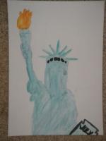 Statue Of Liberty - Acrylics Paintings - By Samantha Collins, Realistic Painting Artist