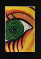 Eye - Oil Pastel On Paper Drawings - By Helen V James, Abstract Drawing Artist