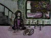 Curriculum On Canvas - Self Portrait In Purple - Acrylic Canvas