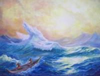 Ocean - Oil On Canvas Paintings - By Anil Kumar, Realistic Painting Artist