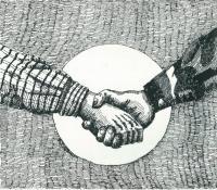 The Hand Of Fellowship - Pen And Ink Other - By Stephen Vattimo, Illustrative Other Artist