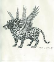 Vision Of The Four Beast   Leopard - Pen And Ink Other - By Stephen Vattimo, Illustrative Other Artist