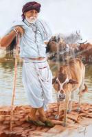 Friend - Oil On Canvas Paintings - By Trusha Prajapati, Riyalistic Painting Artist