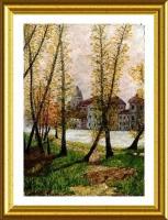 Image 008 - Colored Pencils On Textil Paintings - By Vincent Consiglio, Landscape Painting Artist