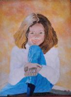 Little Girl - Oil On Masonite Paintings - By Vincent Consiglio, Figurative Painting Artist