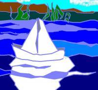 The Little Paper Boat - Paintprogram Digital - By Johnny Hall, Computer Digital Artist