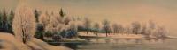 The Frozen Lake - Watercolor Paintings - By Doina Cociuba, Realism Painting Artist