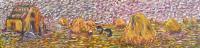 Haystacks - Oil On Canvas Paintings - By Kostis Daras, Impressionism Painting Artist