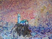 Lighthouse - Oil On Canvas Paintings - By Kostis Daras, Impressionism Painting Artist