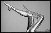 Silver  Legs - Digital Print Photography - By Rafi Benatar, Body Painting Photography Artist