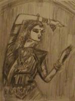 The Dancer - Pencil On Paper Drawings - By Nalini Bhat, Traditional Drawing Artist