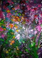 Flolwers And Thorns Joys And Sorrows - Acrylic On Canvas Paintings - By Nalini Bhat, Spontaneous Creativity Painting Artist