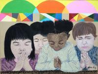 Prayer Time - Acrylic Paintings - By Vincent Gray, Pointillism Painting Artist