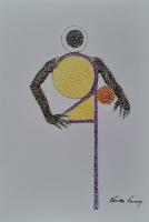 Kobe-Gigi 8-24 2 - Acrylic Paintings - By Vincent Gray, Pointillism Painting Artist