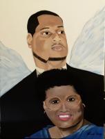 Mother And Son - Commission - Acrylic Paintings - By Vincent Gray, Strokes Painting Artist