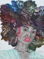 Colored Woman - Acrylic Paintings - By Vincent Gray, Mixed Painting Artist