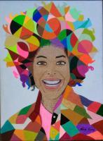 Disco Lady - Acrylic Paintings - By Vincent Gray, Mixed Painting Artist