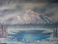Purple Mountain - Oil Paintings - By Stig Wall, Wet On Wet Painting Artist