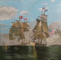 The Battle Of Lake Erie - Acrylic Paintings - By Stig Wall, Traditional Painting Artist