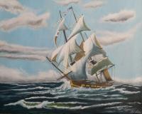 Uss Constitution - Acrylic Paintings - By Stig Wall, Traditional Painting Artist
