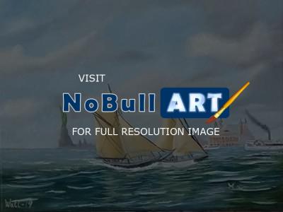 Tall Ships - New York Harbour 1910 - Water Mixable Oils