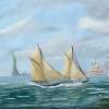New York Harbour 1910 - Water Mixable Oils Paintings - By Stig Wall, Traditional Painting Artist