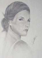 Evangeline Lilly - Pencil Drawings - By Gert Stevens, Portrait Drawing Artist