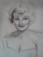 Ms Ball - Pencil Drawings - By Elizabeth J White, Quick Sketch Free Style Drawing Artist