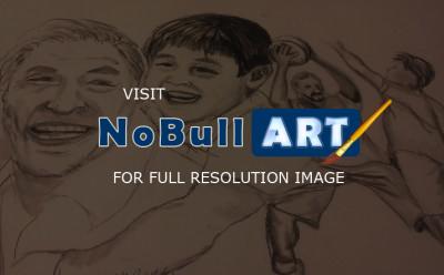 Quick Pencil Sketch Collection - Piggy Back Ride With Grandpa And B-Ball With Friends - Pencil