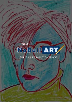 Portraits - Andy Warhol - Pencil Pastel  Paper